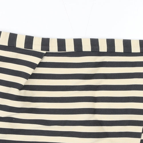 River Island Womens Beige Striped Polyester A-Line Skirt Size 12 Zip