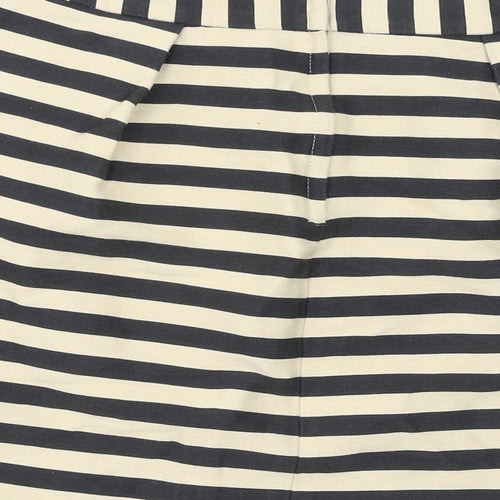 River Island Womens Beige Striped Polyester A-Line Skirt Size 12 Zip