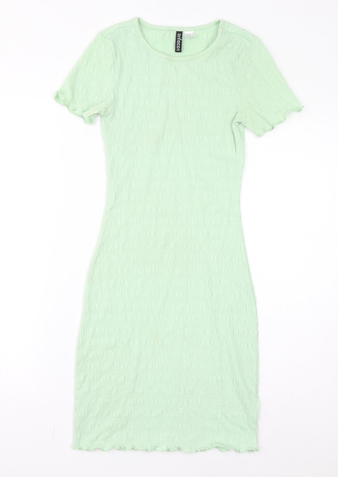 Divided by H&M Womens Green Cotton Bodycon Size XS Round Neck Pullover