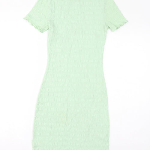 Divided by H&M Womens Green Cotton Bodycon Size XS Round Neck Pullover