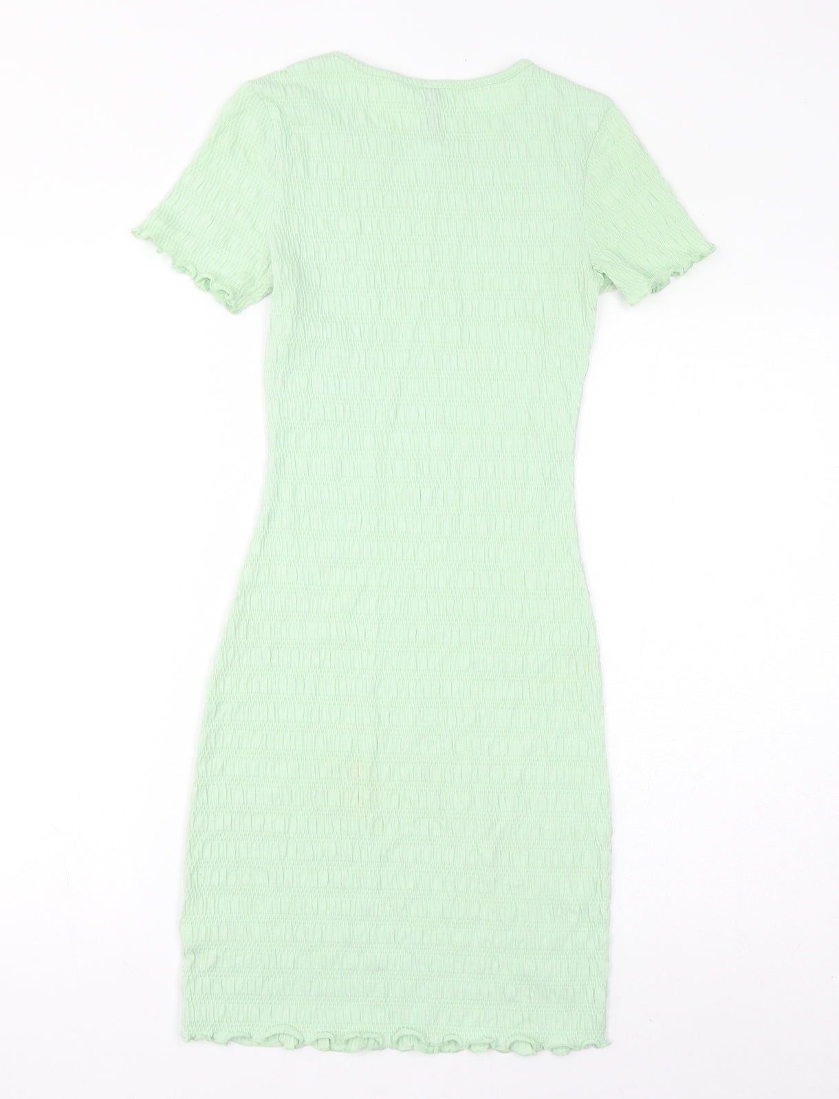 Divided by H&M Womens Green Cotton Bodycon Size XS Round Neck Pullover