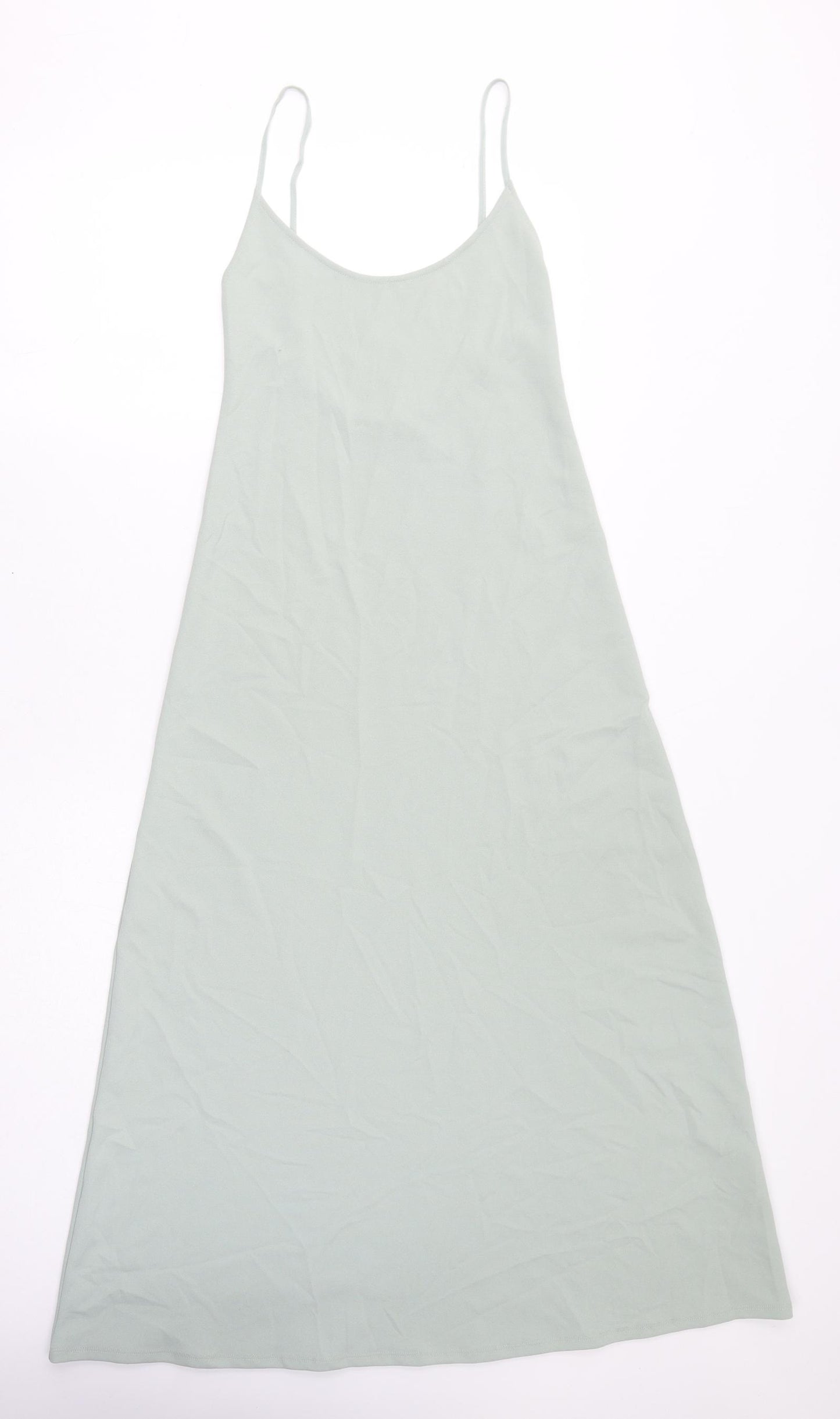 Zara Womens Green Polyester A-Line Size XS Round Neck Pullover
