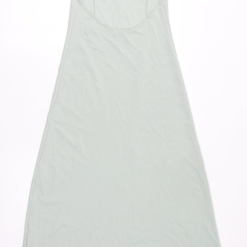 Zara Womens Green Polyester A-Line Size XS Round Neck Pullover