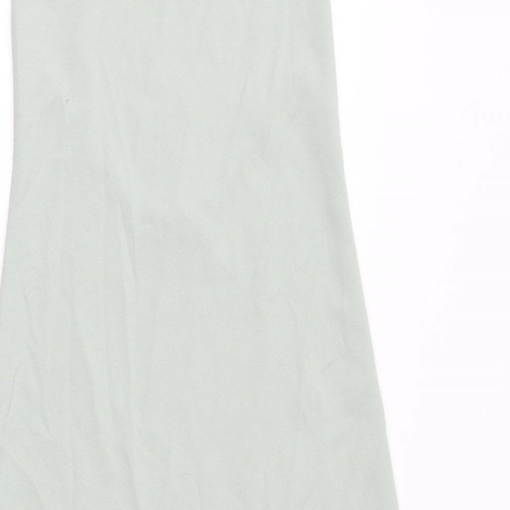 Zara Womens Green Polyester A-Line Size XS Round Neck Pullover