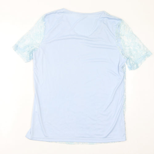 Damart Womens Blue Polyamide Basic T-Shirt Size 14 V-Neck - Size 14-16