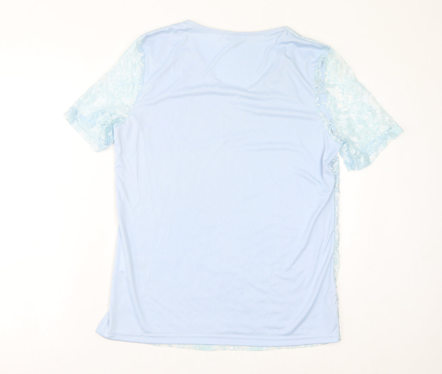 Damart Womens Blue Polyamide Basic T-Shirt Size 14 V-Neck - Size 14-16