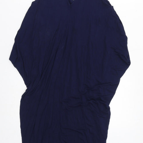 Roman Womens Blue Viscose Bodycon Size 12 V-Neck Pullover