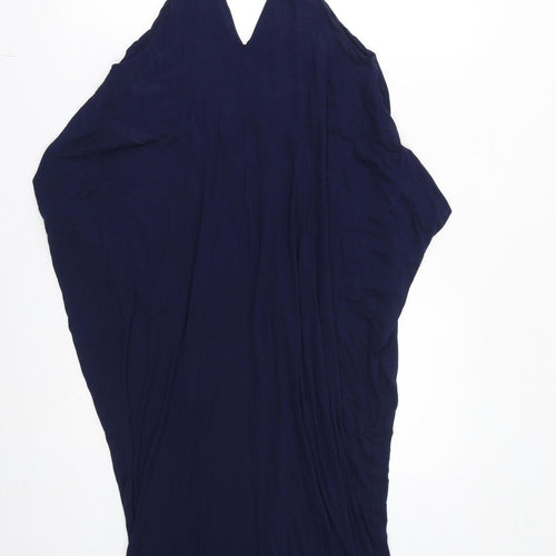 Roman Womens Blue Viscose Bodycon Size 12 V-Neck Pullover