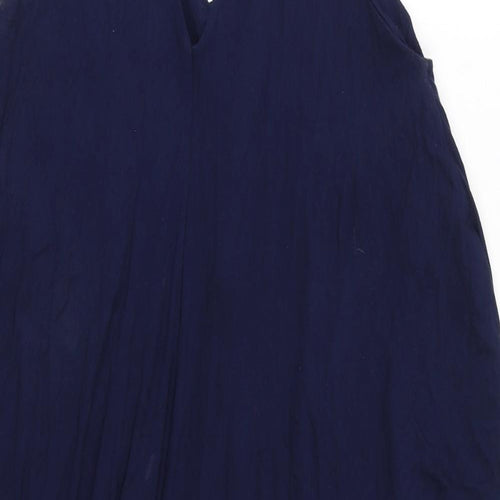 Roman Womens Blue Viscose Bodycon Size 12 V-Neck Pullover