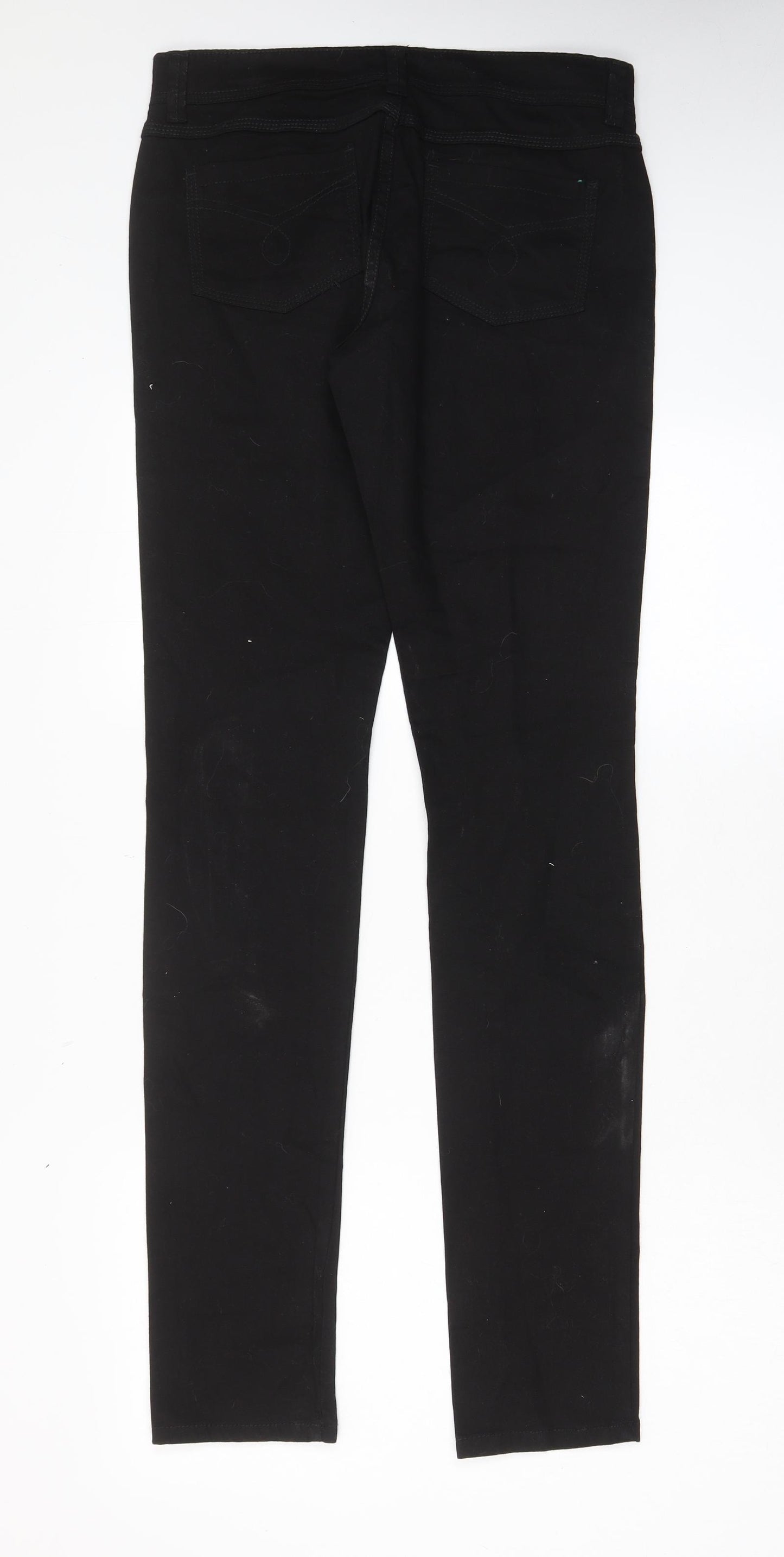 Denim & Co. Womens Black Cotton Skinny Jeans Size 12 L34 in Regular Zip - Pockets