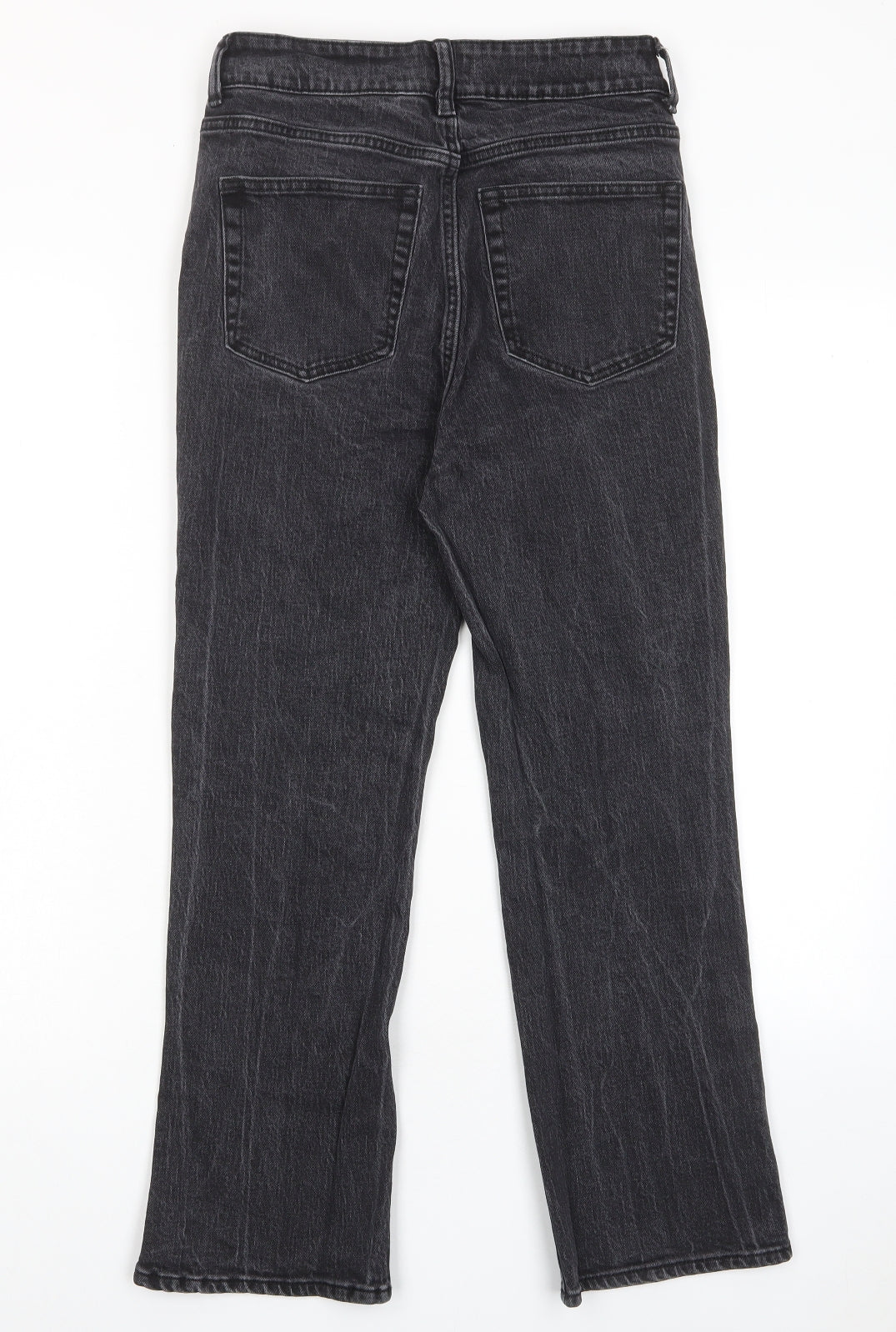 H&M Womens Black Cotton Straight Jeans Size 10 L26 in Regular Zip - Pockets