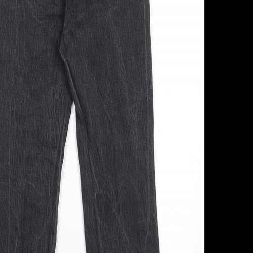 H&M Womens Black Cotton Straight Jeans Size 10 L26 in Regular Zip - Pockets