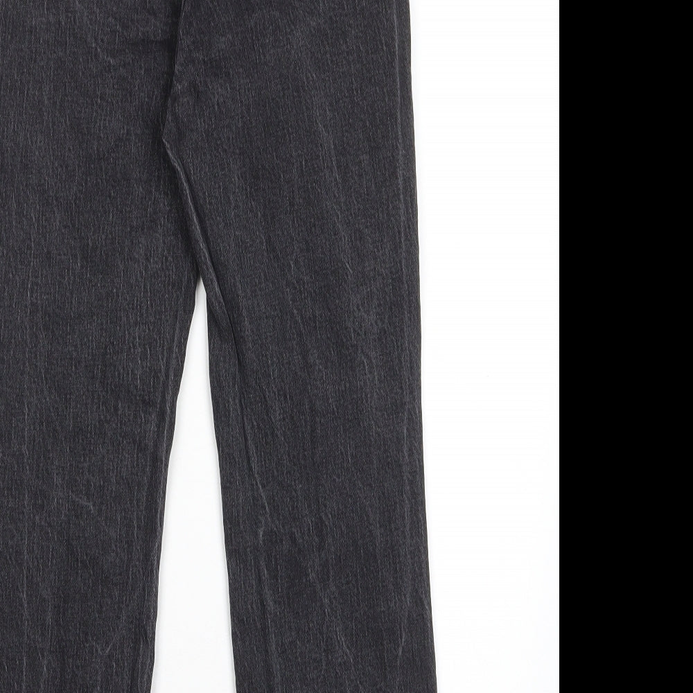 H&M Womens Black Cotton Straight Jeans Size 10 L26 in Regular Zip - Pockets