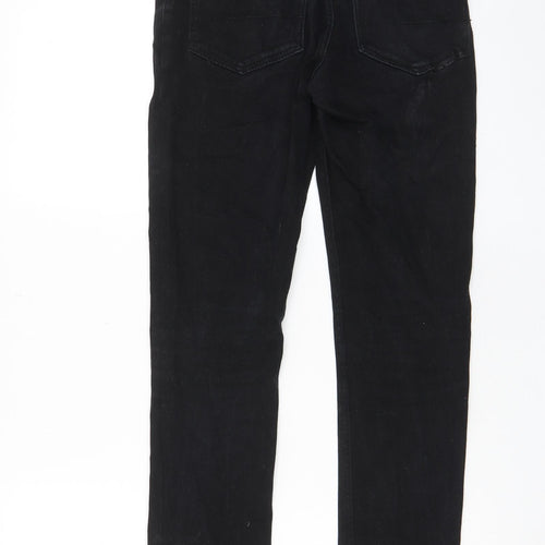Denim & Co. Mens Black Cotton Straight Jeans Size 28 in L32 in Slim Zip - Pockets
