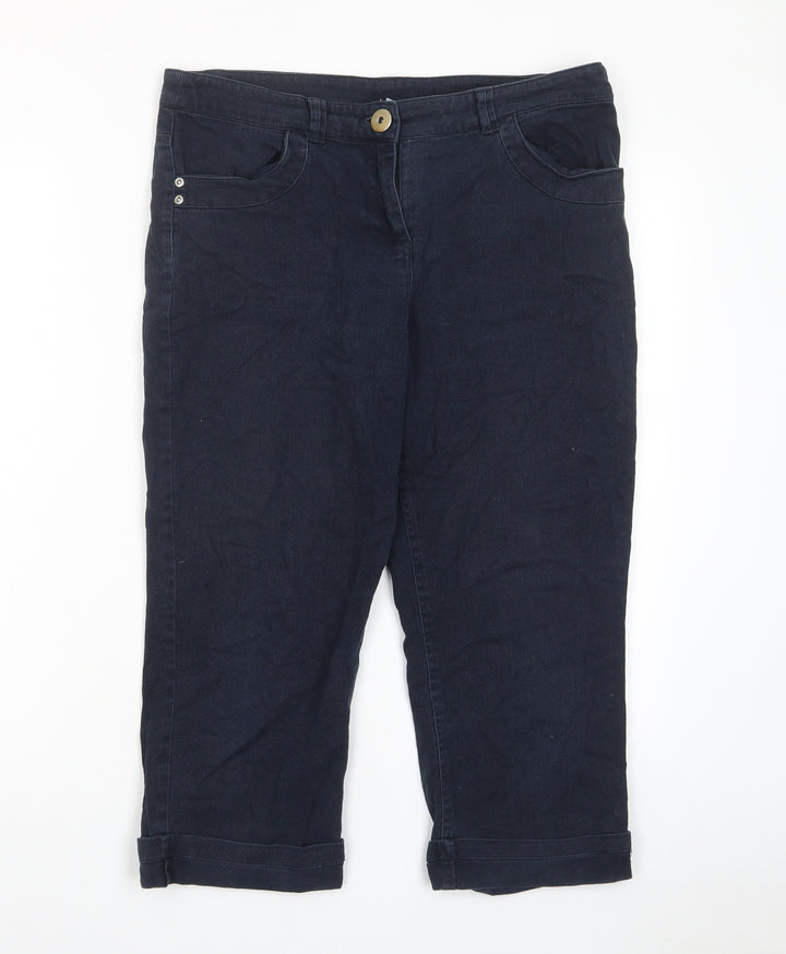 Epilogue Womens Blue Cotton Bermuda Shorts Size 12 L20 in Regular Zip - Pockets