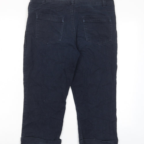 Epilogue Womens Blue Cotton Bermuda Shorts Size 12 L20 in Regular Zip - Pockets