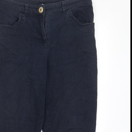 Epilogue Womens Blue Cotton Bermuda Shorts Size 12 L20 in Regular Zip - Pockets