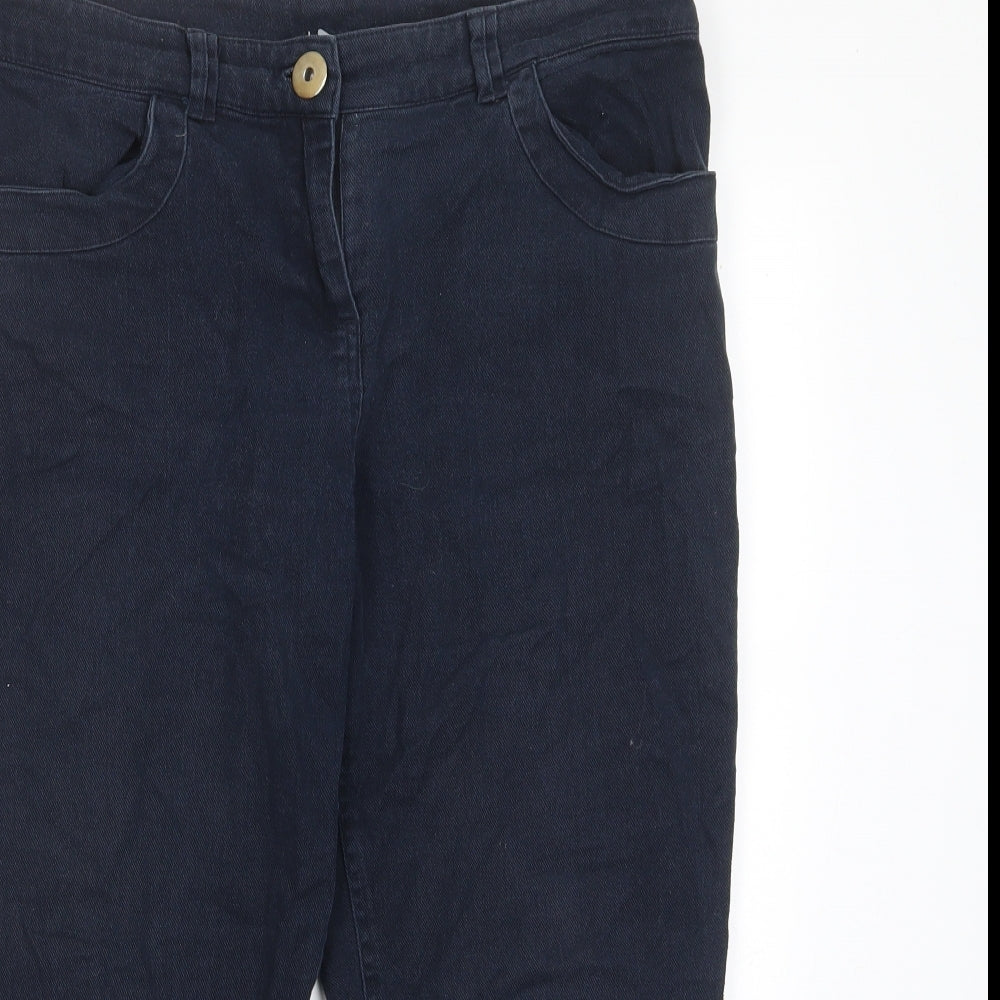 Epilogue Womens Blue Cotton Bermuda Shorts Size 12 L20 in Regular Zip - Pockets