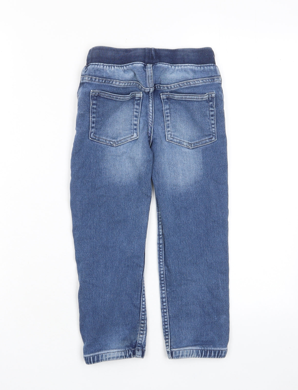 Gap Boys Blue Cotton Straight Jeans Size 5 Years Regular Drawstring - Pockets