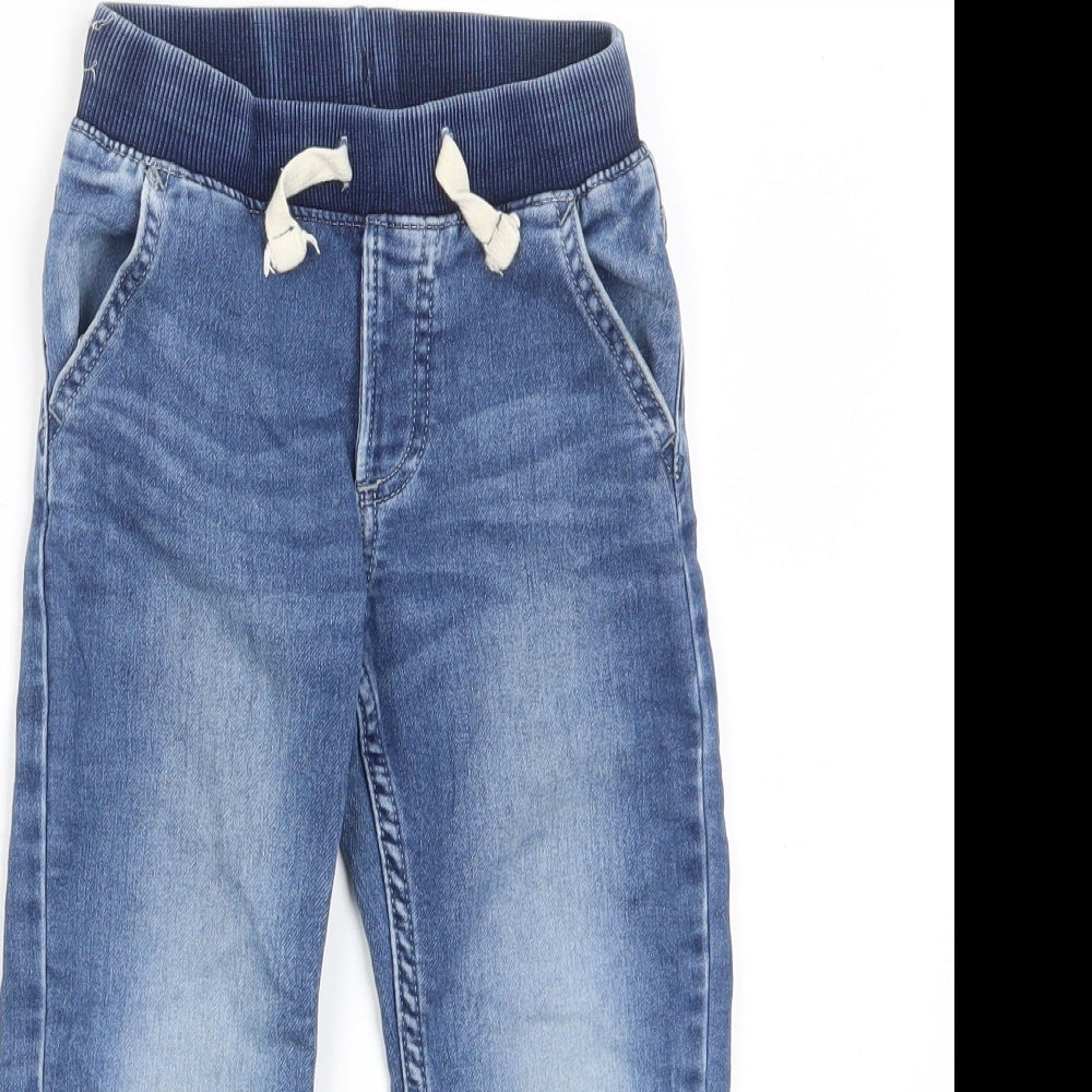 Gap Boys Blue Cotton Straight Jeans Size 5 Years Regular Drawstring - Pockets