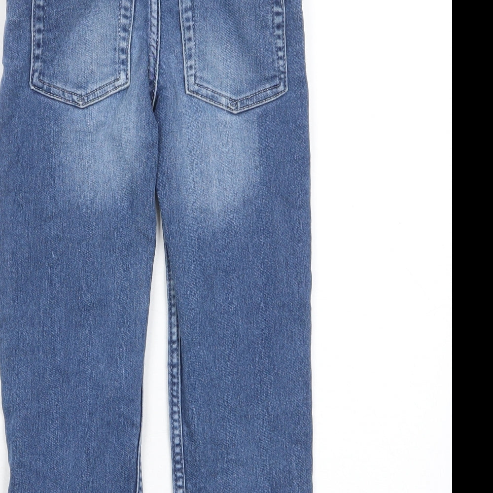 Gap Boys Blue Cotton Straight Jeans Size 5 Years Regular Drawstring - Pockets