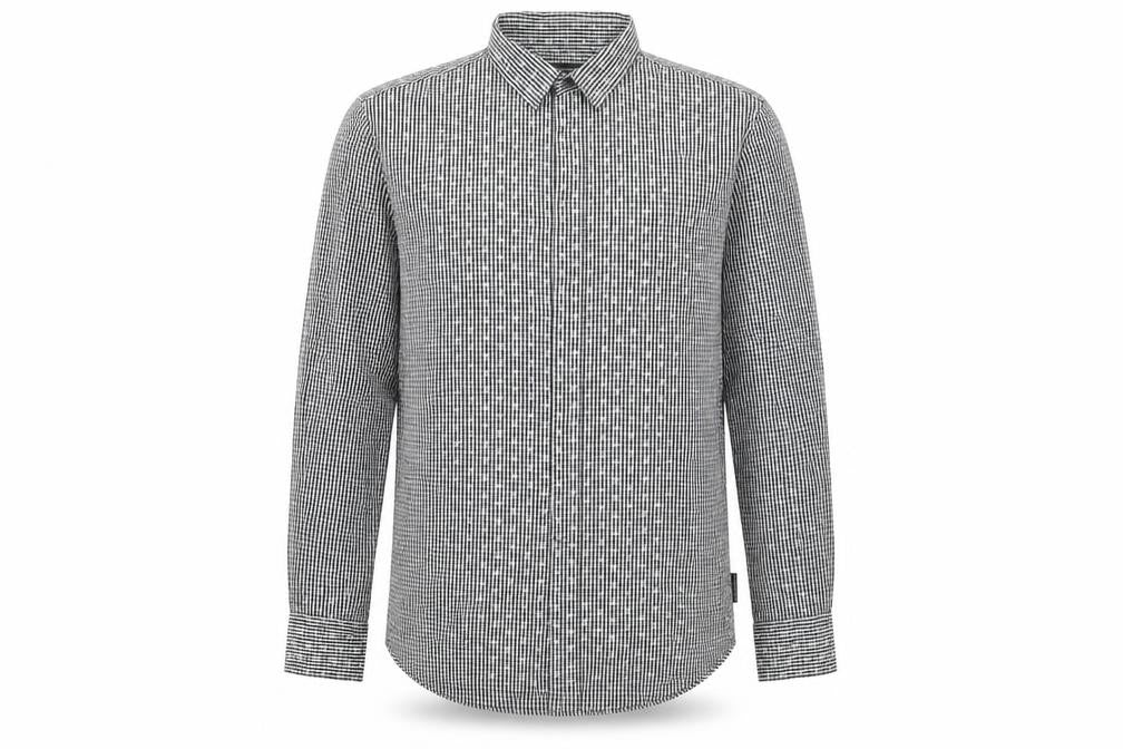 French Connection Mens Grey Geometric Cotton Button-Up Size M Collared Button