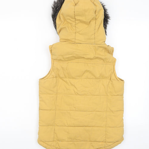 NEXT Womens Yellow Gilet Jacket Size 10 Zip - Pockets