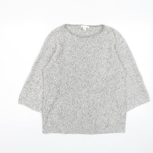 H&M Womens Grey Crew Neck Cotton Pullover Jumper Size XS