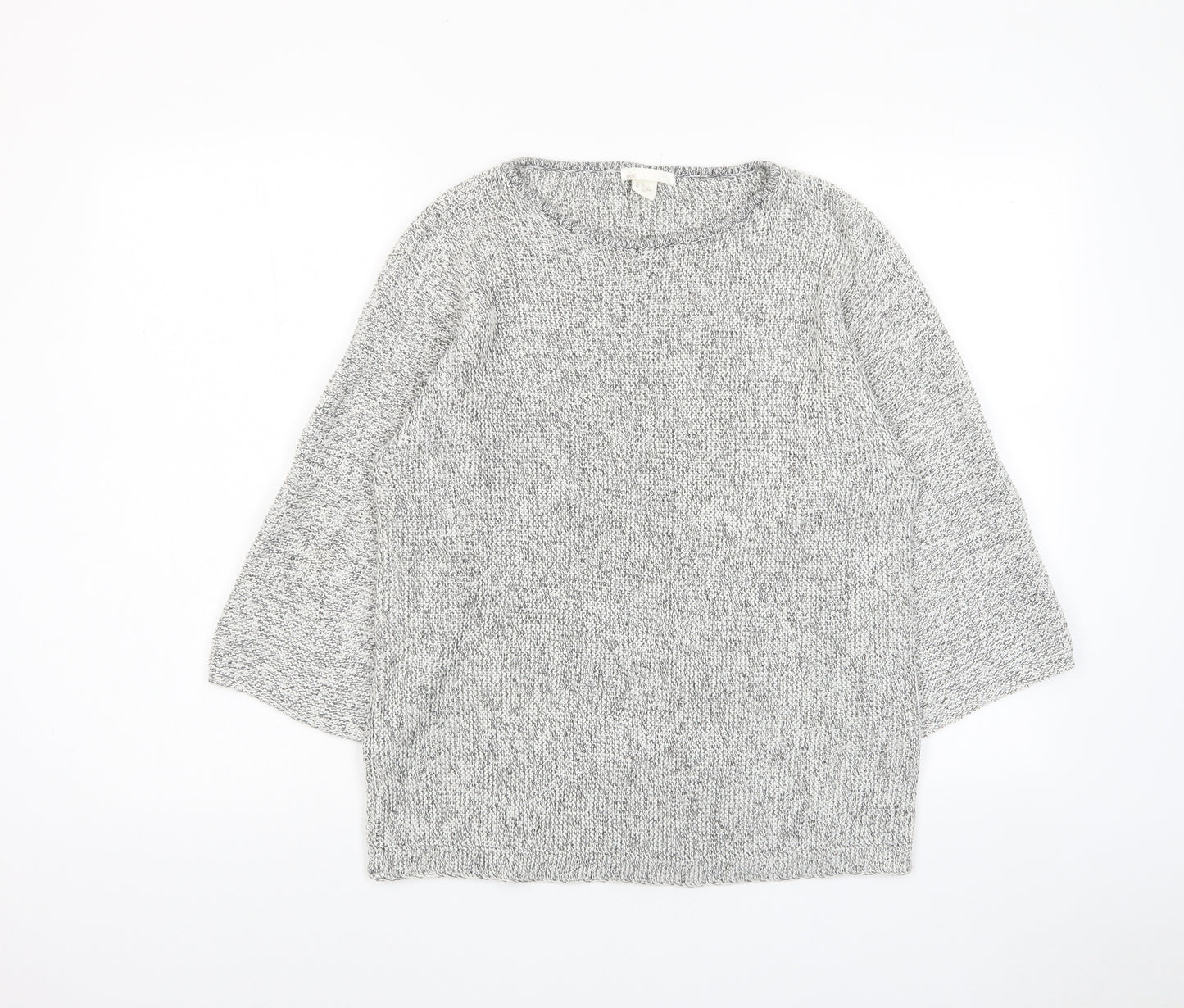 H&M Womens Grey Crew Neck Cotton Pullover Jumper Size XS