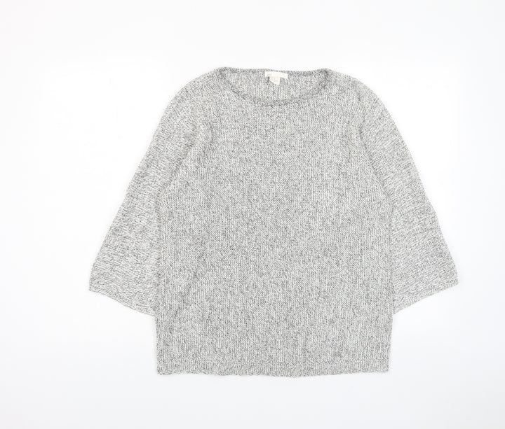 H&M Womens Grey Crew Neck Cotton Pullover Jumper Size XS