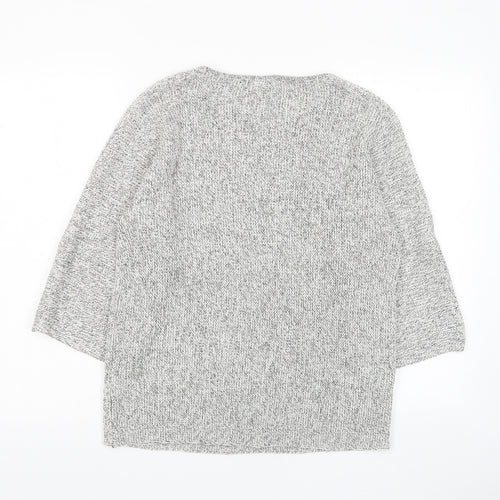 H&M Womens Grey Crew Neck Cotton Pullover Jumper Size XS