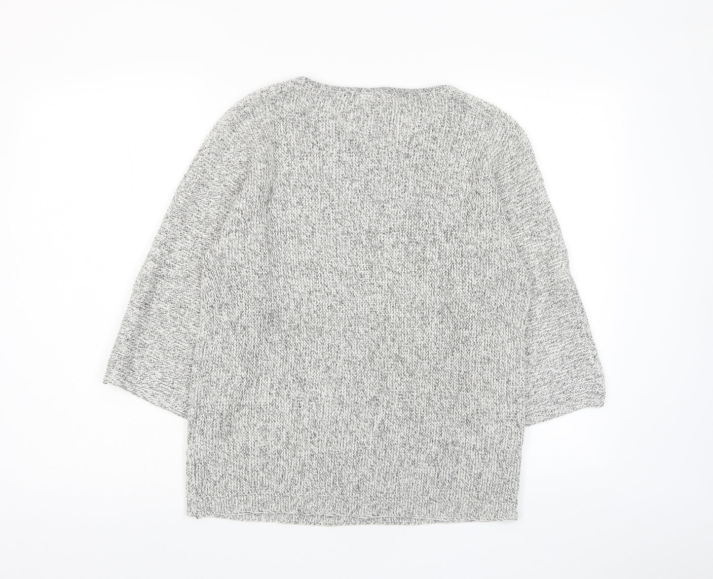 H&M Womens Grey Crew Neck Cotton Pullover Jumper Size XS