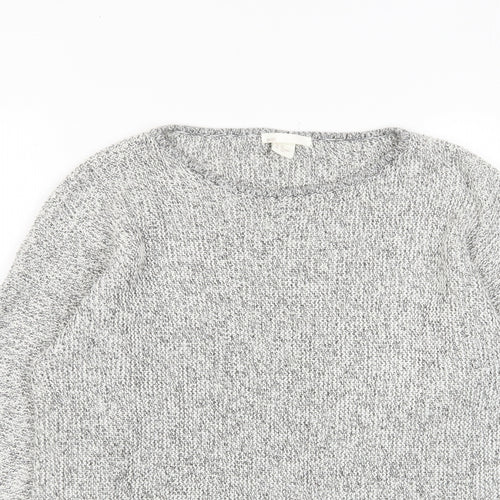 H&M Womens Grey Crew Neck Cotton Pullover Jumper Size XS