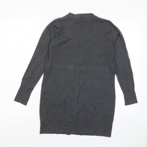 Marks and Spencer Womens Grey V-Neck Viscose Cardigan Jumper Size 10 - Pockets