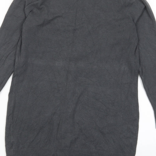 Marks and Spencer Womens Grey V-Neck Viscose Cardigan Jumper Size 10 - Pockets