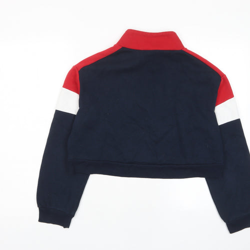 H&M Womens Multicoloured Striped Cotton Pullover Sweatshirt Size S Zip - 1/2 Zip