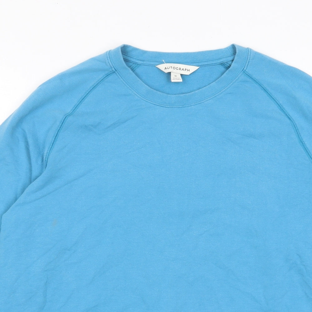 Autograph Womens Blue Cotton Pullover Sweatshirt Size M Pullover - Logo