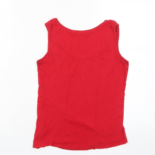 Oasis Womens Red Viscose Basic Tank Size S Collared
