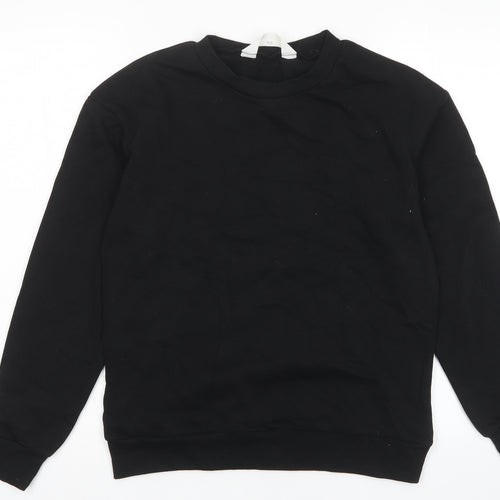 H&M Boys Black Cotton Pullover Sweatshirt Size 10 Years Pullover - 10-12 Years