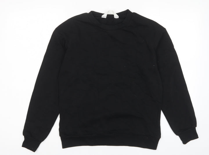H&M Boys Black Cotton Pullover Sweatshirt Size 10 Years Pullover - 10-12 Years