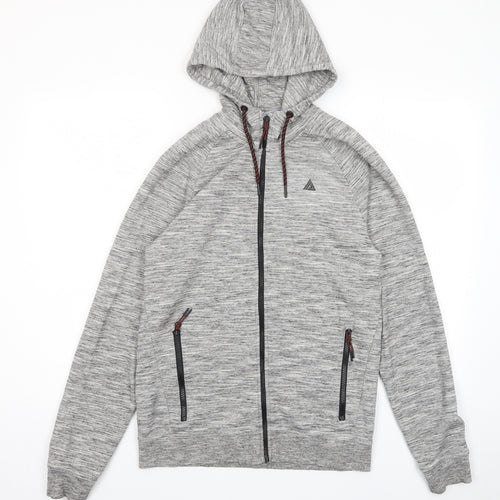 NEXT Mens Grey Cotton Full Zip Hoodie Size M - Zip Pockets