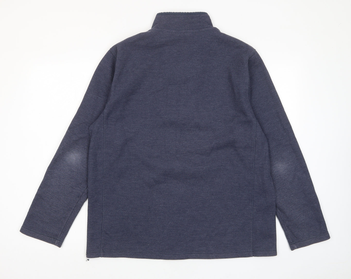 Mountain Warehouse Mens Blue Polyester Pullover Sweatshirt Size L - 1/2 Zip, Logo, Embroided
