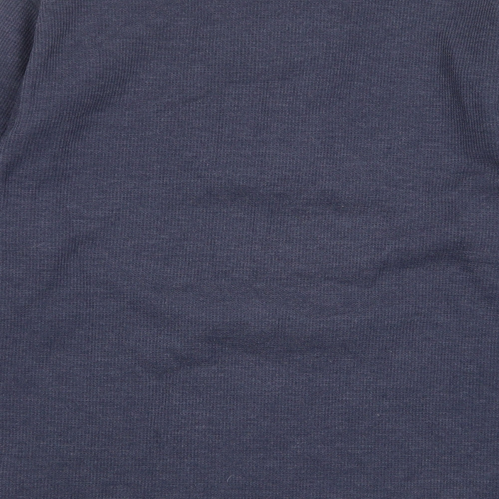 Mountain Warehouse Mens Blue Polyester Pullover Sweatshirt Size L - 1/2 Zip, Logo, Embroided