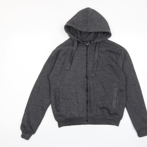 I SAW IT FIRST Womens Grey Cotton Full Zip Hoodie Size 8 Zip - Pockets