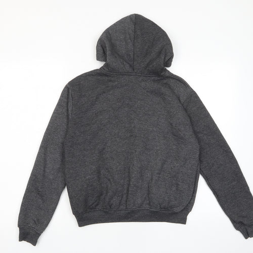 I SAW IT FIRST Womens Grey Cotton Full Zip Hoodie Size 8 Zip - Pockets