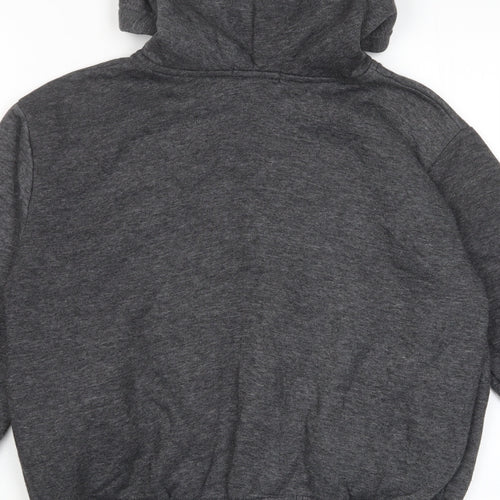 I SAW IT FIRST Womens Grey Cotton Full Zip Hoodie Size 8 Zip - Pockets
