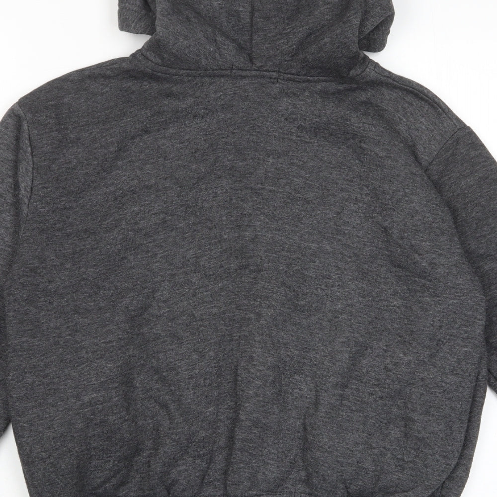 I SAW IT FIRST Womens Grey Cotton Full Zip Hoodie Size 8 Zip - Pockets
