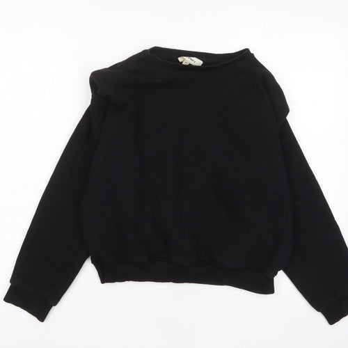 Glamify Womens Black Cotton Pullover Sweatshirt Size M Pullover
