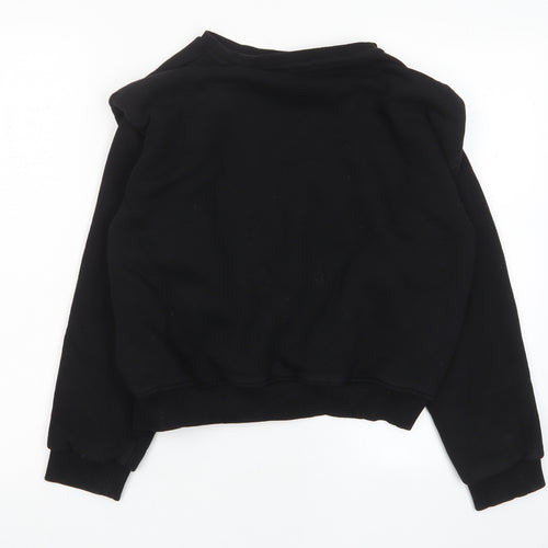 Glamify Womens Black Cotton Pullover Sweatshirt Size M Pullover