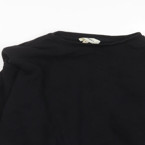 Glamify Womens Black Cotton Pullover Sweatshirt Size M Pullover
